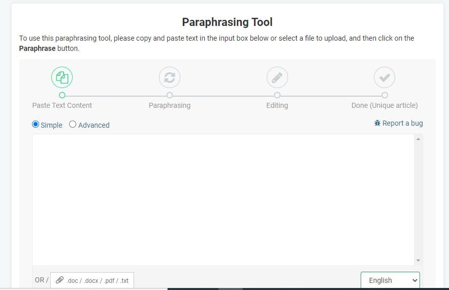 Prepostseo paraphrasing tools