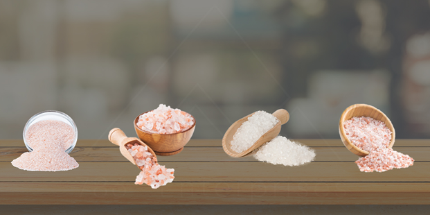 Different grades of Himalayan pink salt