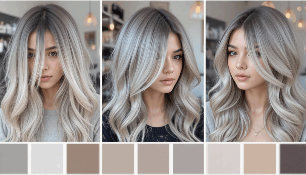 Transition Blending Grey Hair with Highlights and Lowlights